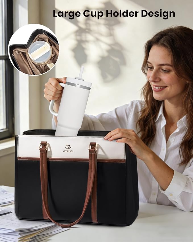 LOVEVOOK Lunch Bag for Women, Work Laptop Tote Bag - Image 5