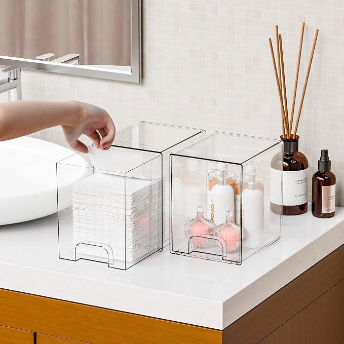 2 Pack Clear Stackable Storage Drawers, 7.6" H Baby Bottle Organizer, Acrylic - Image 8