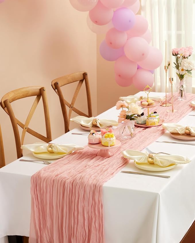 Pureegg 6-Pack Cheese Cloths Table Runner, Baby Shower, Wedding and Farmhouse - Image 6