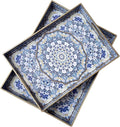 Boho Decorative Tray, Modern Blue Serving Tray by Umisriro