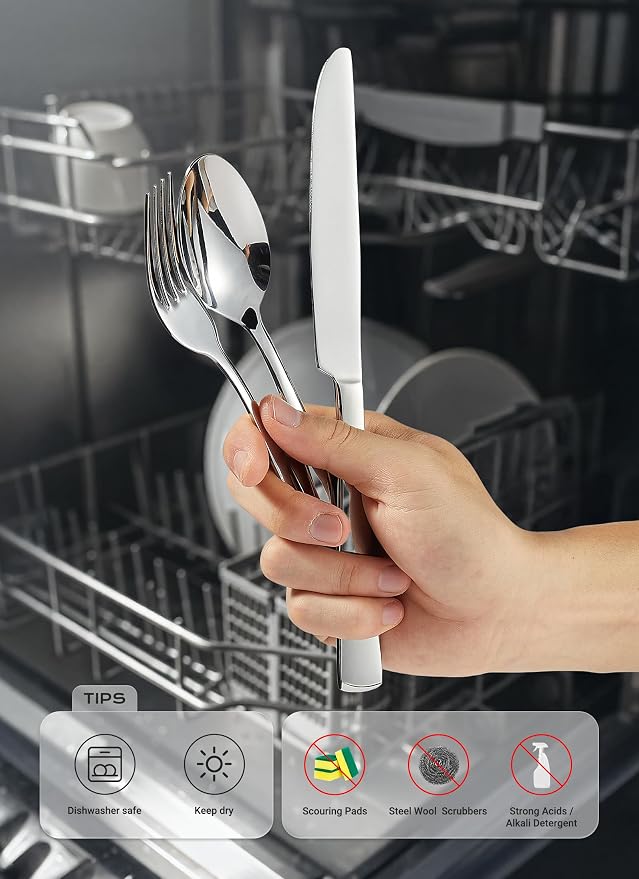 20-Piece Flatware Sets, Durable Stainless Steel Tableware in Ergonomic Design - Image 6