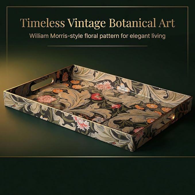 Vintage William Morris-Style Serving Tray - Image 9
