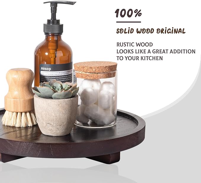 Round Decorative Tray Farmhouse Kitchen Decor Soap Dish, Lightweight, Easy Clean - Image 4