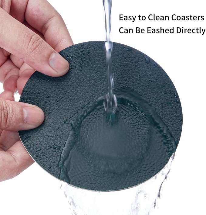Faux Leather Drink Coasters - Image 4