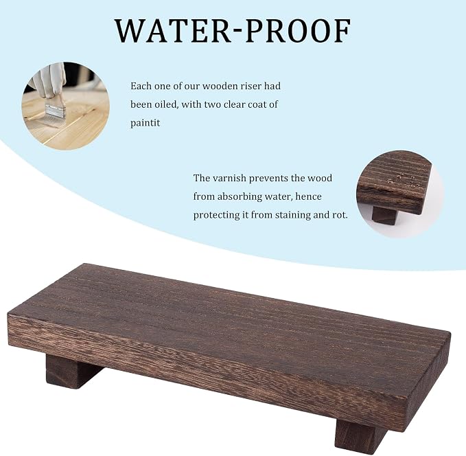 Wood Bathroom Tray Farmhouse Decor Kitchen Soap Holder 8.7"x3.6" Dark Brown | - Image 4