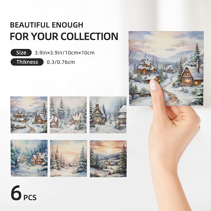 Coasters Set of 6, Coasters for Drinks Absorbent Stone - Image 3