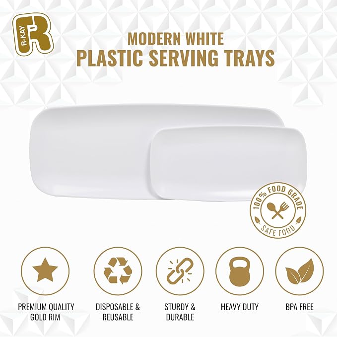 R-kay 4 Pack Plastic Serving Trays - Image 5