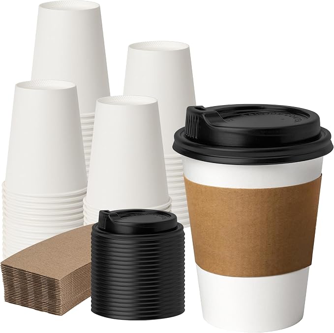 METAPRINT 50 Pack 12 oz Disposable Coffee Cups by METAPRINT