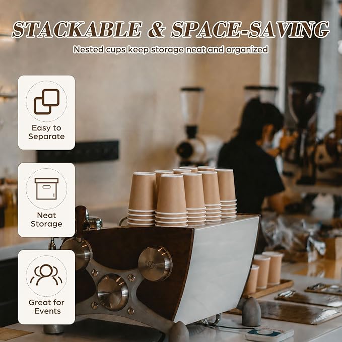 300 Pcs Mini Coffee Cups Brown Culture Cup 2oz Disposable Bathroom Cups Paper - Image 6