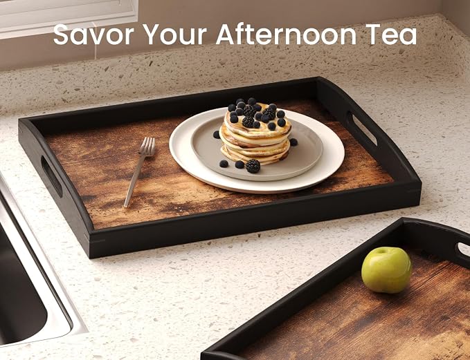 Wooden Set of 2 Serving Trays - Image 4