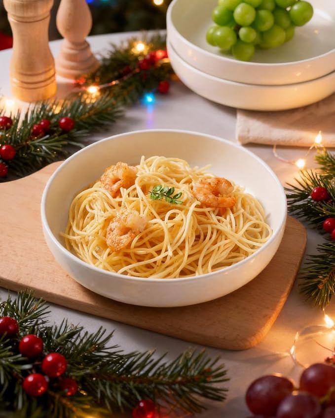 famiware Milkyway 33 oz Pasta Bowls Set of 6, Matte White | Double Reactive - Image 3