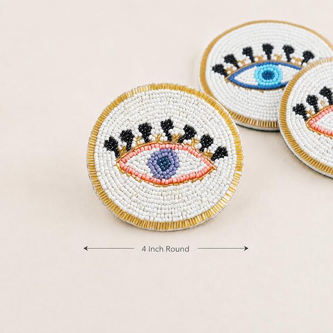 Beaded Coasters Set of 4, Absorbent Table Décor - Image 9