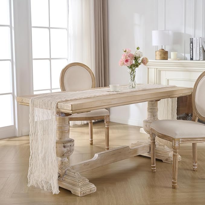 12 Pack Cream White Cheesecloth Table Runners, 120 Inch 10Ft Ivory Gauze Table - Image 6