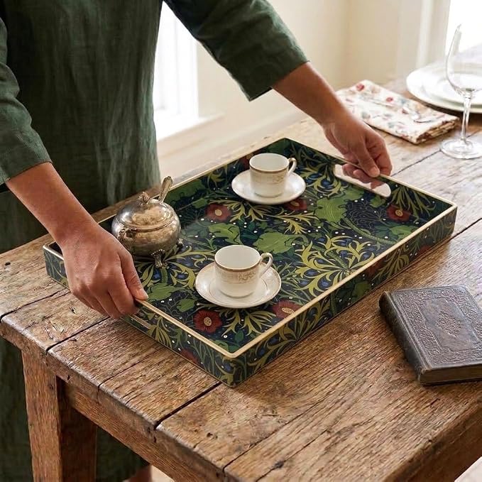 15.8" x 11.8" Navy Green Plastic Serving Tray - Image 7