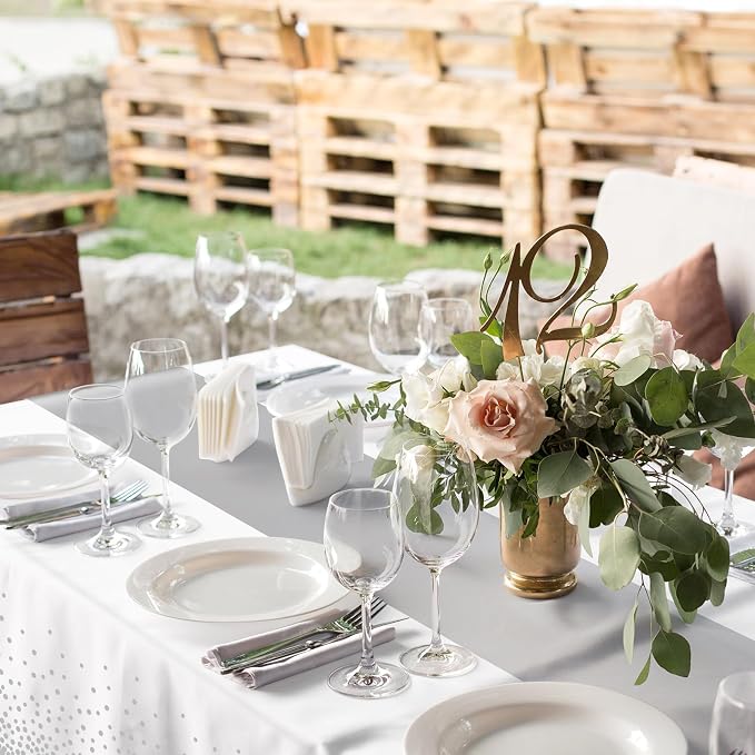 3Pcs White and Silver Tablecloth Party Decorations, Plastic White Table Cloth - Image 5