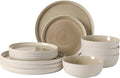 Gibson Elite Tahoe Sunset 12-Piece Reactive Stoneware Dinnerware Set – Matte by GibsonHomewares