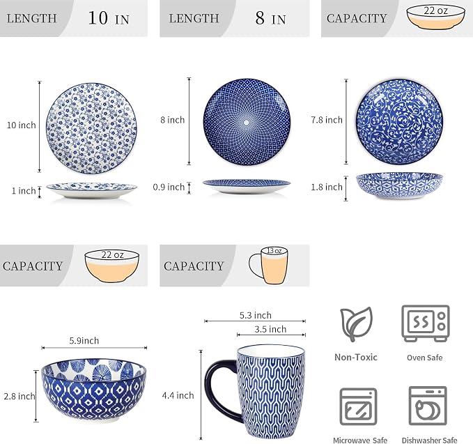 Selamica 30-Pieces Ceramic Dinnerware Sets - Image 3