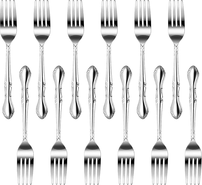 New Star Foodservice Rose Pattern 18/0 Stainless Steel Dinner Fork, Commercial by NewStarFoodservice