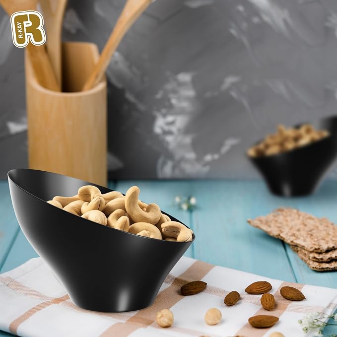 R-kay 6 Pack Angled Black Serving Bowls - Image 2