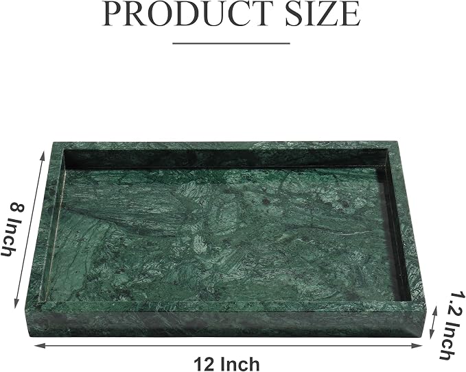 Real Natural Marble Tray for Bathroom, Genuine Marble Stone Vanity Tray - Image 2