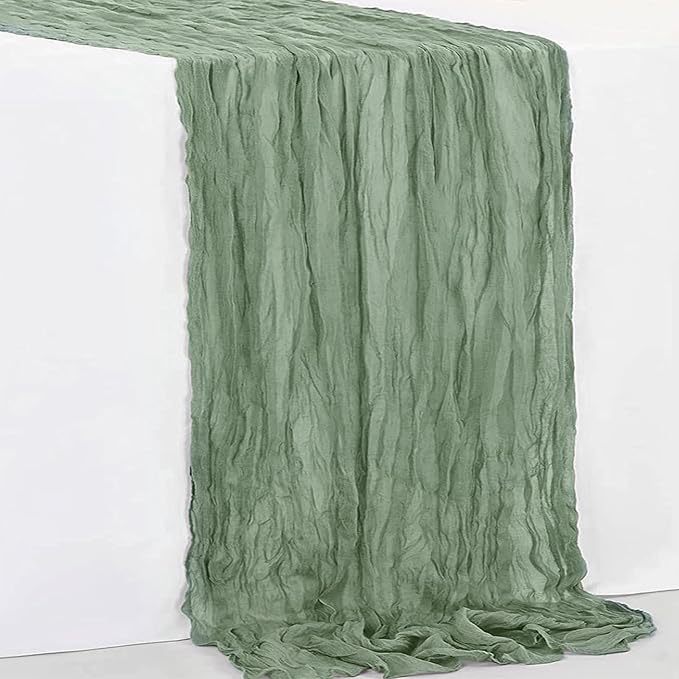 12 Pack Sage Green Cheesecloth Table Runner 35x120 Inch 10Ft Rustic Gauze - Image 7