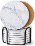 LIFVER Coasters Set of 8 for Drinks, Modern Marble Stone Coaster for Home Patio by LIFVER