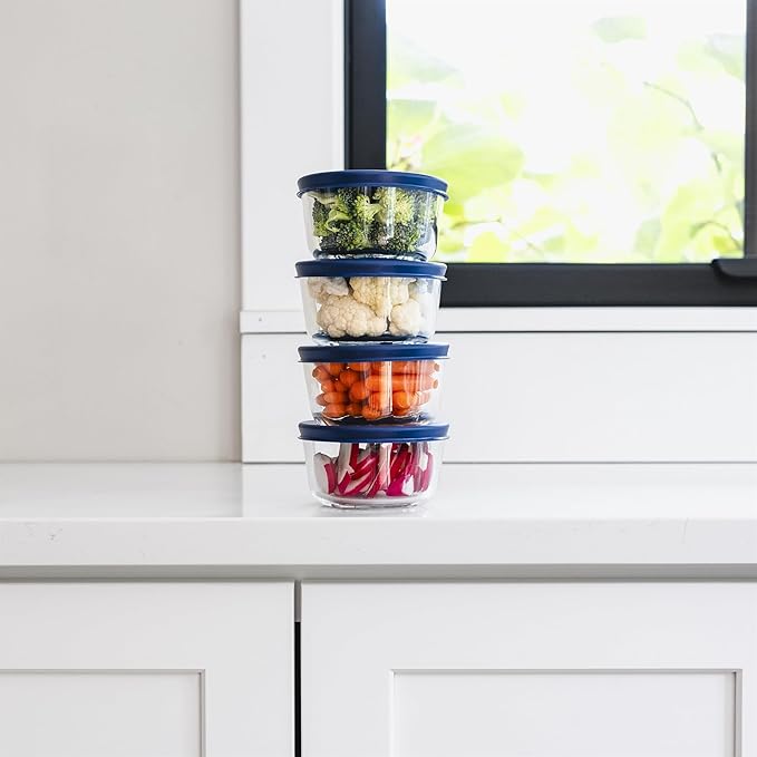 8-Piece Glass Food Storage Containers Set | 7-Ounce, Leakproof | Microwave - Image 3