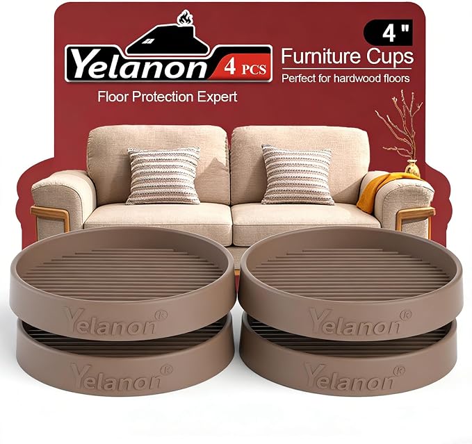 Furniture Pads for Hardwood Floors, Round Non Skid Floor Protectors for by Yelanon