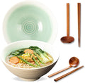 8 Inch Ceramic Ramen Bowl Set of 2, 40oz Japanese Bowls by ArtifexCeram