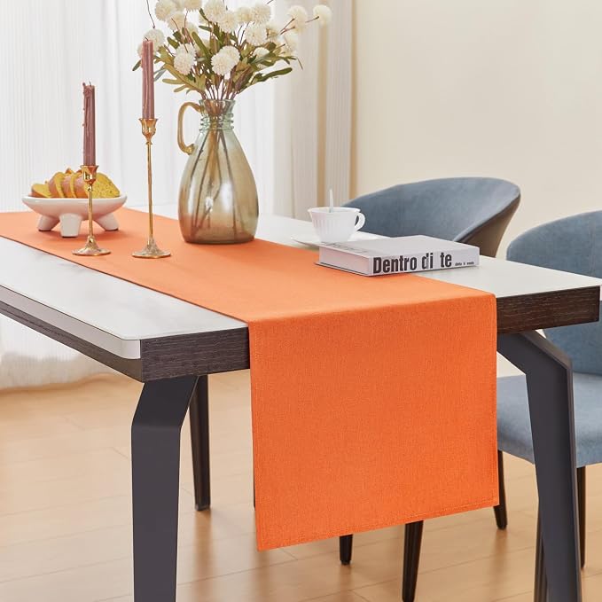 YATOJUZI Orange Table Runner Seasonal Fall Kitchen Dining Table Centerpieces - Image 6