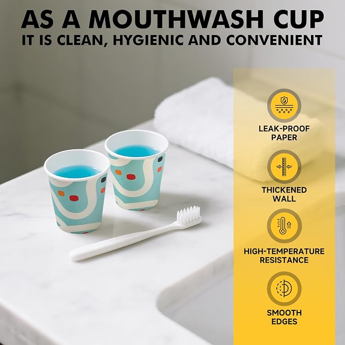 RACETOP 3 oz Bathroom Cups 300 Pack, Small Paper Cups, Disposable, Mini - Image 4