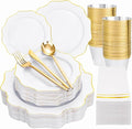 175Pcs Gold Plates Disposable by WDF