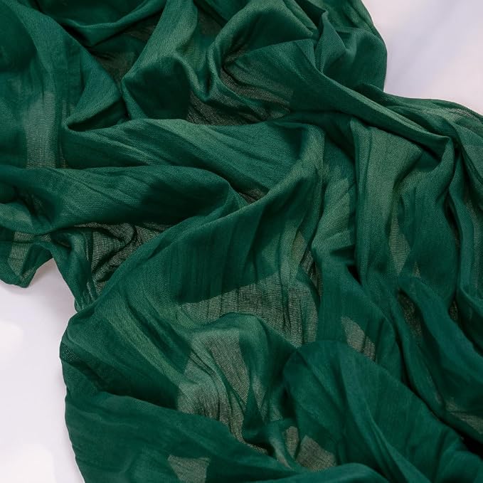 2 Pack Emerald Green Cheesecloth Table Runner 10ft Sheer Gauze Decor | - Image 4