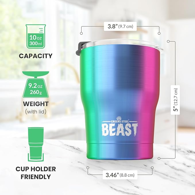 Beast 10 oz Tumbler Stainless Steel Vacuum Insulated Coffee Ice Cup Double Wall - Image 6