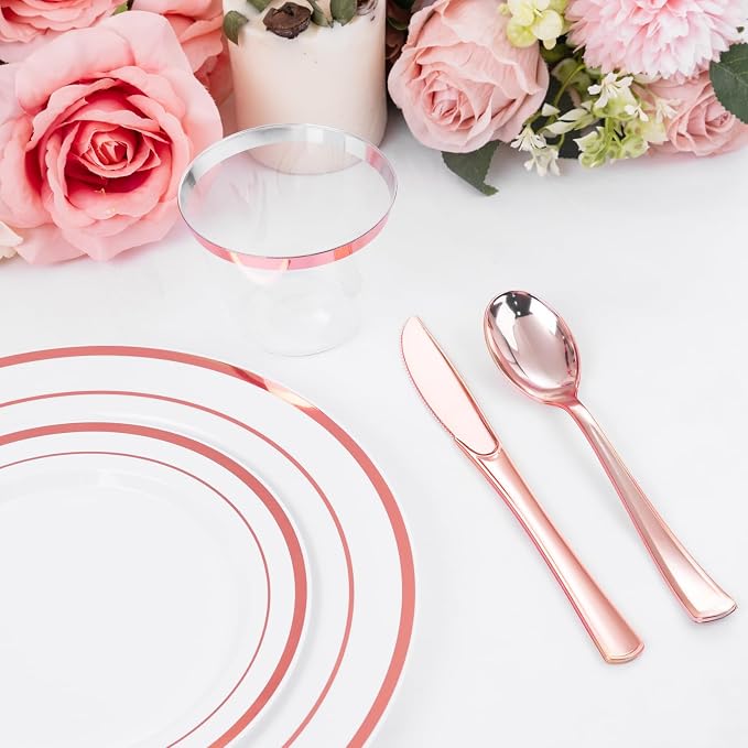 WELLIFE Rose Gold Plates, cups and cutlery - Image 5
