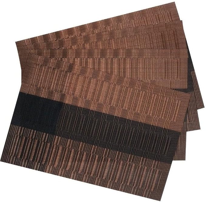 SHACOS Placemats Set of 6 Woven Vinyl Place Mats - Image 4