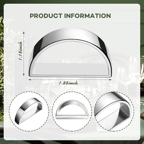 20 Pcs Stainless Steel Napkin Rings Metal Napkin Ring Holders Fall Thanksgiving - Image 2