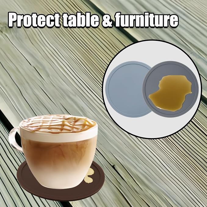 5 Pack Coasters, Non-Slip Cup Coasters - Image 3