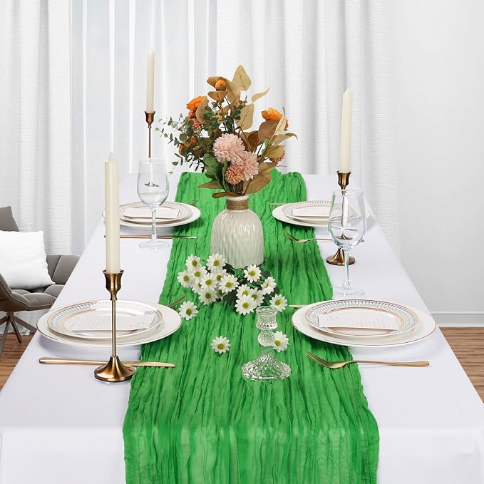 12 Pack Green Cheesecloth Table Runner 10Ft Gauze Cheese Cloth Table Runner - Image 3