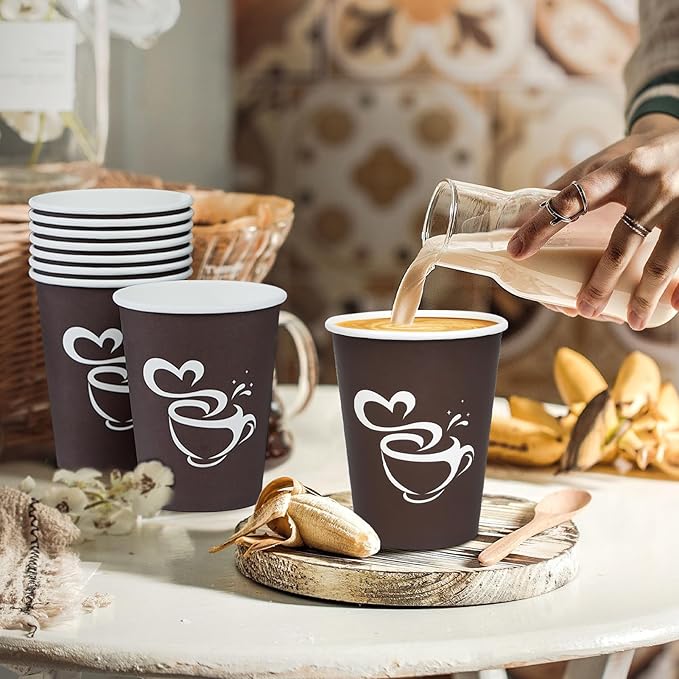 Clawsoff 1000 Count 12 oz Paper Coffee Cups Disposable Hot Coffee Cup Brown | - Image 3