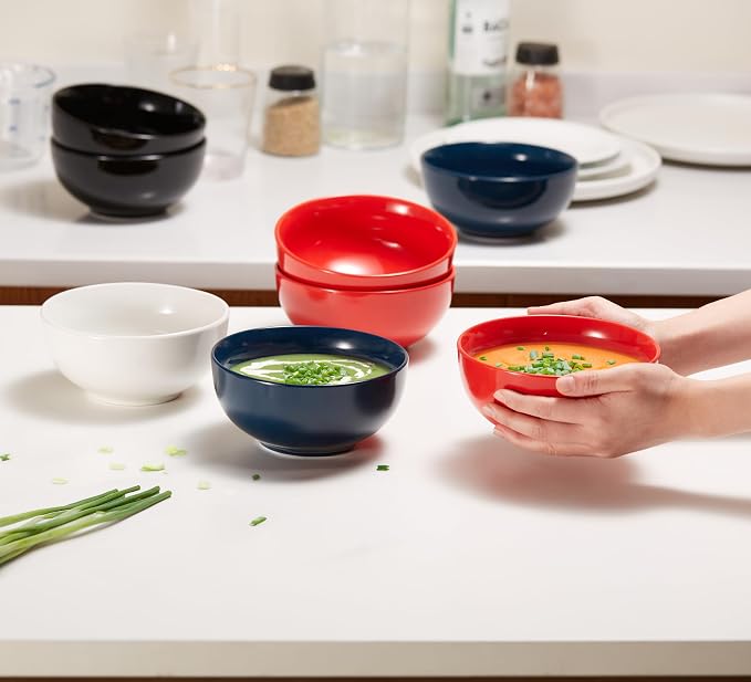 KooK Ceramic Cereal Bowls, Dishwasher and Freezer Safe, Porcelain Dishes - Image 4