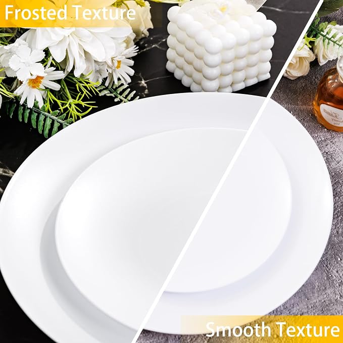 ejonirinjonir 150pcs Heavy-Duty White Plastic Plates - Image 5