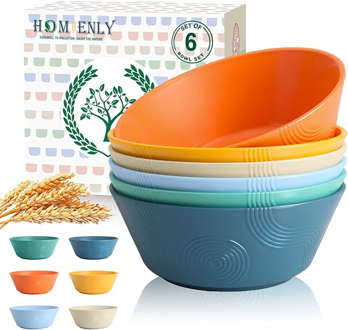 Unbreakable Cereal Bowls, Wheat Straw Bowl by HOMIENLY