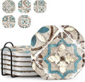 UMIRRO Absorbent Ceramic Stone Coasters Set of 6 by Umirro