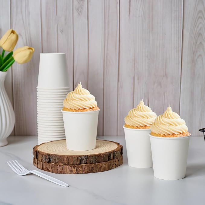 LITOPAK 300 Count 6 oz Paper Cups, Disposable White Paper Coffee Cups | Bulk - Image 6