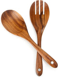 13-Inch Teak Wood Salad Spoon and Fork, Large Wooden Salad Serving Spoon and by masteymoh