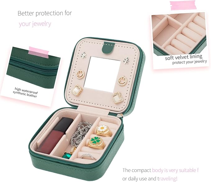 KElofoN Travel jewelry case Travel jewelry box Travel Jewelry Organizer Small - Image 3
