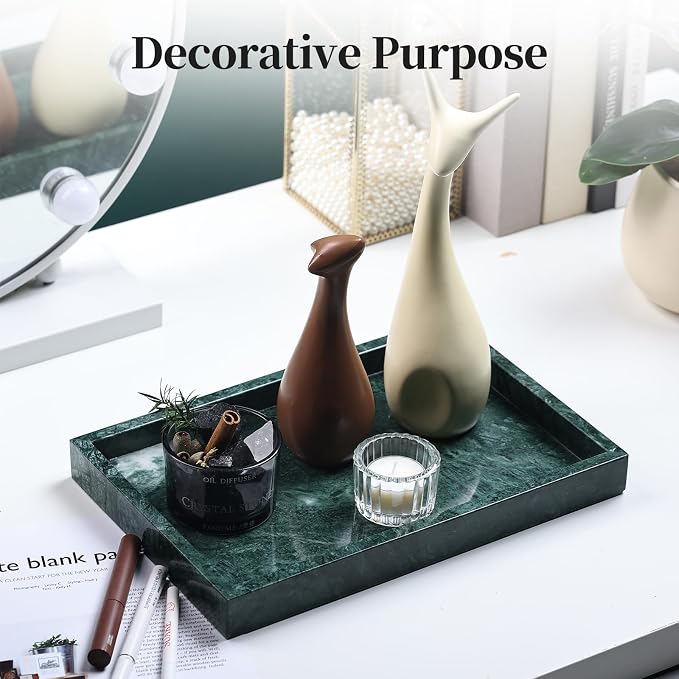 Real Natural Marble Tray for Bathroom, Genuine Marble Stone Vanity Tray - Image 4