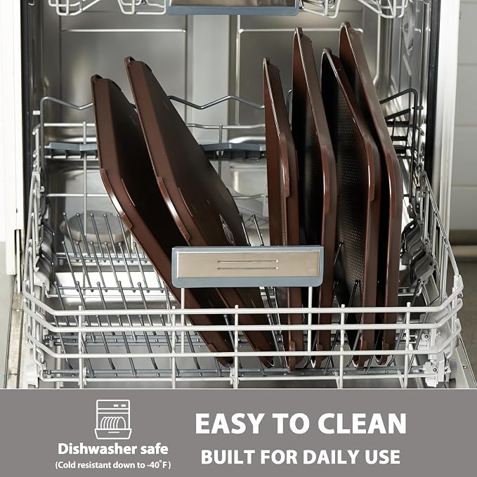 Plastic Serving Trays, Stackable Cafeteria Trays 6 Pack, 12 x 16 Fast Food - Image 6