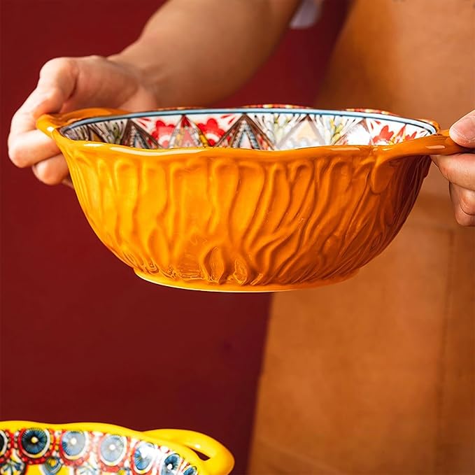 XKXKKE 4 Pack Boho Ceramic Serving Bowls - Image 5